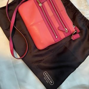 Coach Two toned pink cross body bag